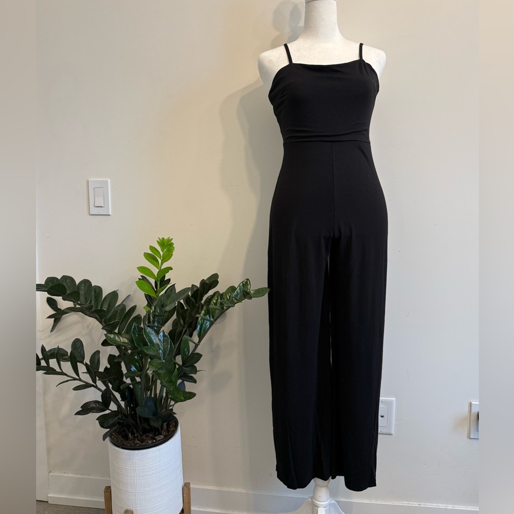 Stradivarius Black Spaghetti Strap Jumpsuit